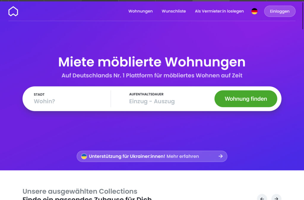 finding short-term accommodation in Germany website