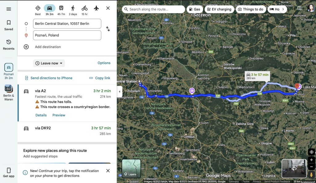 Berlin to Poznań Day Trip with car