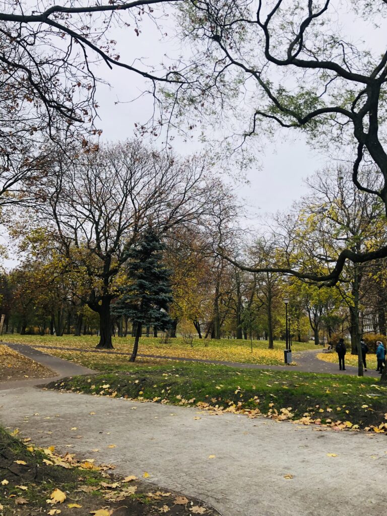 urban park near main station in Poznan