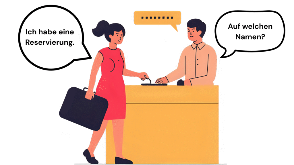 how to check into a hotel in German
